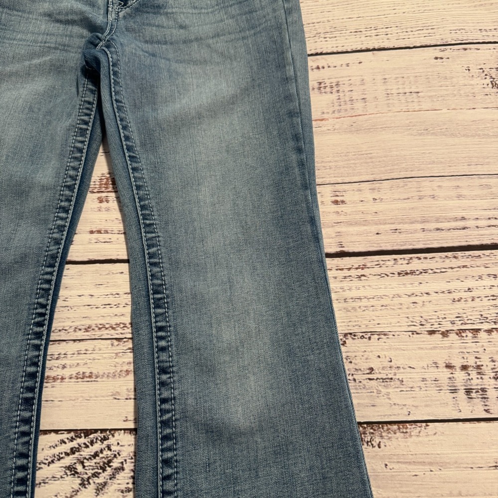 Telepatia Denim Jeans Light Wash Ankle Distressed Flair Womens 5/29 (Fits 27x28) - Picture 6 of 16